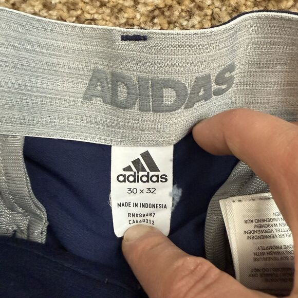 Adidas Navy Golf Pants Stretch Flat Dry Fitting Athletic Mens Size 30X32 - Picture 8 of 12